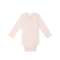 Organic Cotton Modal Long Sleeve Bodysuit - Dainty Pink Childrens Bodysuit from Jamie Kay NZ