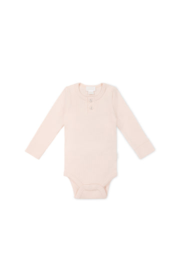 Organic Cotton Modal Long Sleeve Bodysuit - Dainty Pink Childrens Bodysuit from Jamie Kay NZ