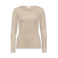 Organic Cotton Modal Womens Long Sleeve Top - Biscuit Marle Childrens Womens Top from Jamie Kay NZ