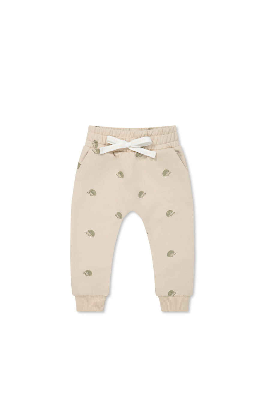 Organic Cotton Morgan Track Pant - Henry Hedgehog Birch Childrens Pant from Jamie Kay NZ