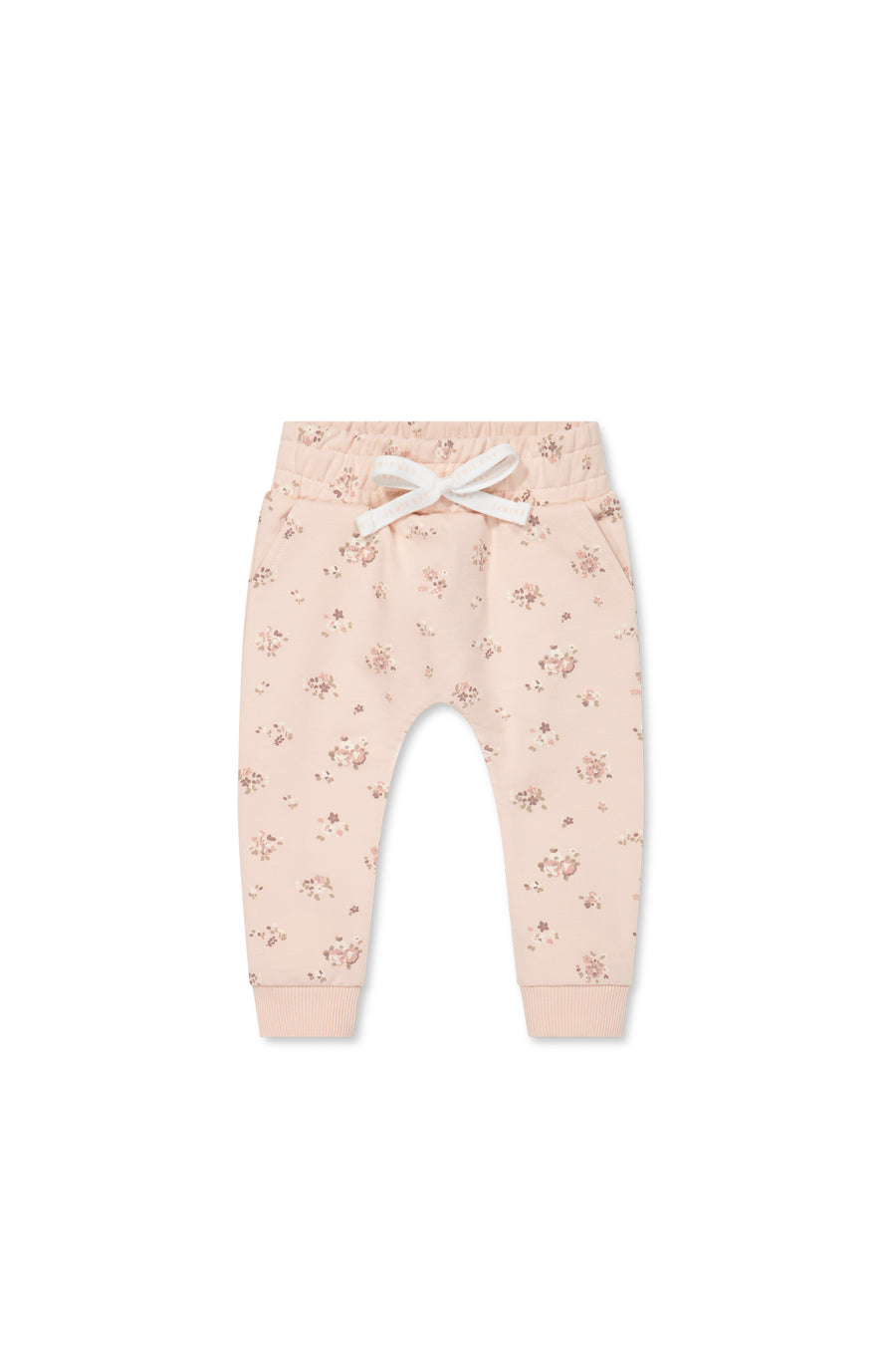 Organic Cotton Morgan Track Pant - Petite Fleur Soft Peony Childrens Pant from Jamie Kay NZ