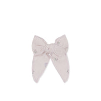 Organic Cotton Muslin Bow - Meredith Violet Childrens Hair Bow from Jamie Kay NZ