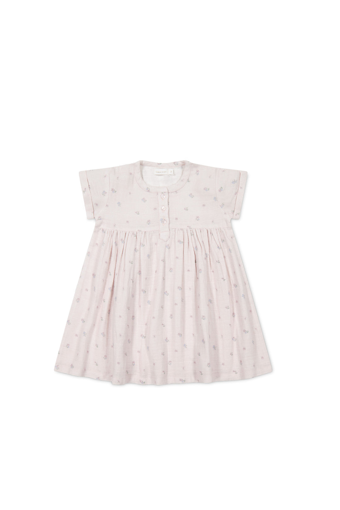 Organic Cotton Muslin Short Sleeve Dress - Meredith Violet Childrens Dress from Jamie Kay NZ