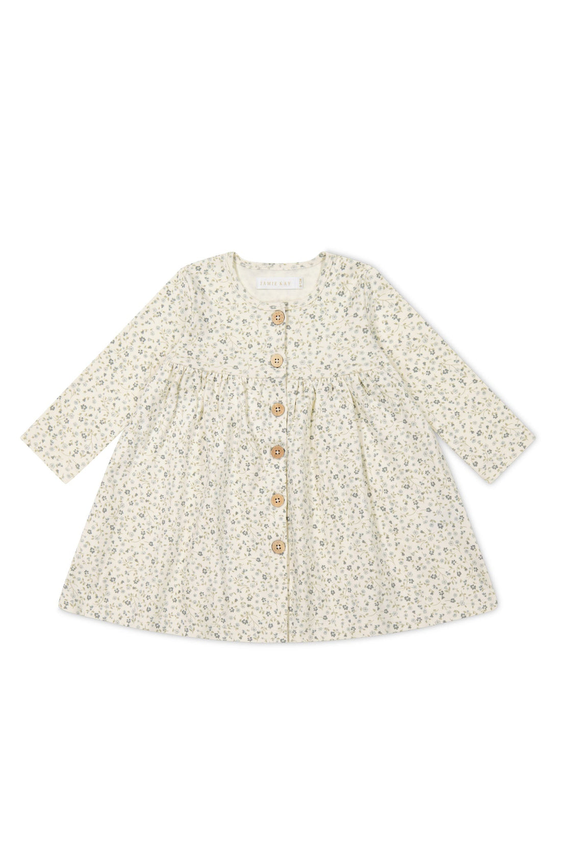 Organic Cotton Poppy Dress - Dainty Egret Blues Childrens Dress from Jamie Kay NZ