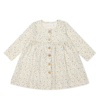 Organic Cotton Poppy Dress - Dainty Egret Blues Childrens Dress from Jamie Kay NZ