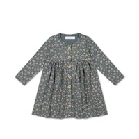 Organic Cotton Poppy Dress - Rosalie Floral Lava Childrens Dress from Jamie Kay NZ