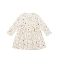 Organic Cotton Poppy Dress - Sweet William Floral Natural Childrens Dress from Jamie Kay NZ