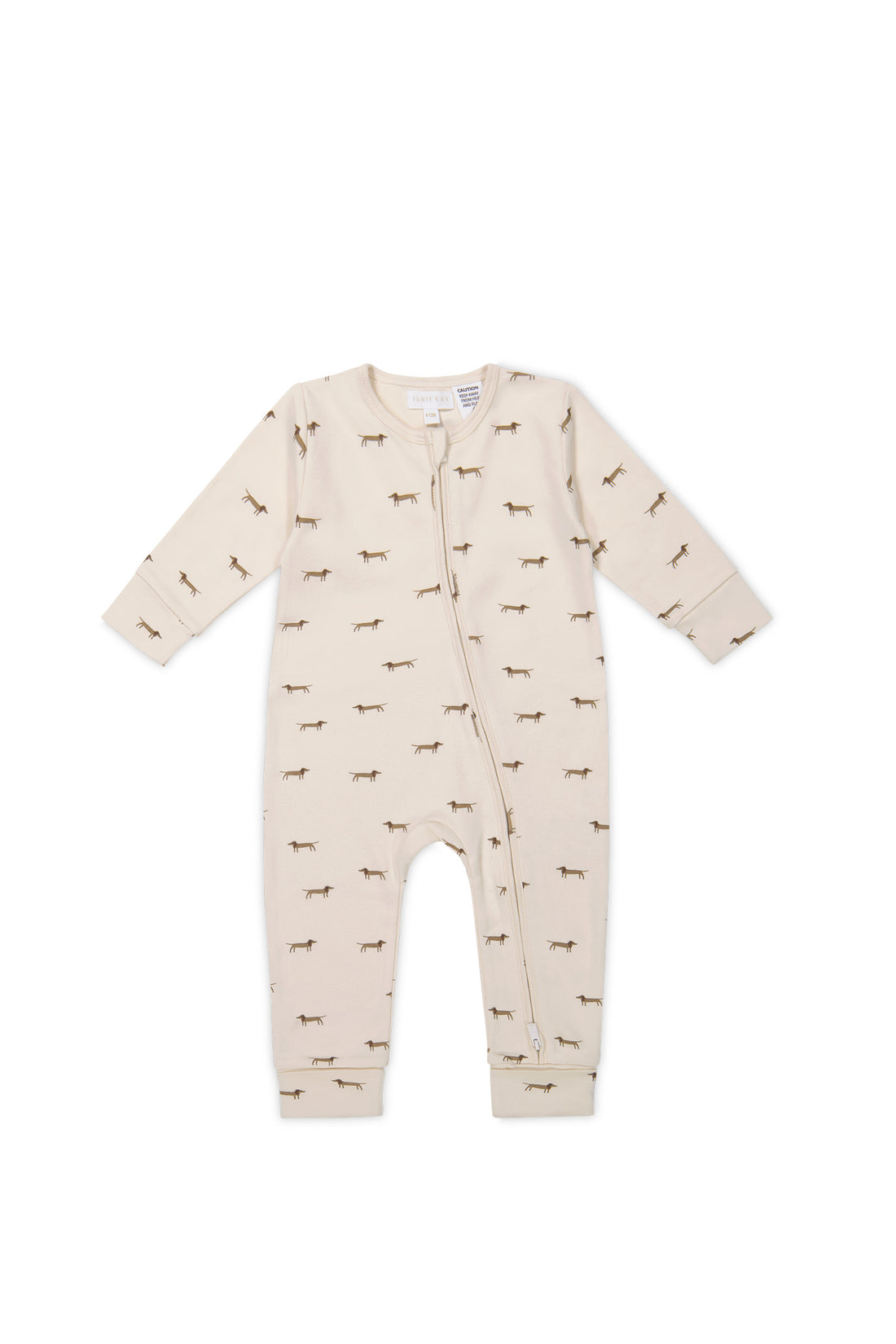 Organic Cotton Reese Zip Onepiece - Cosy Basil Cloud Childrens Onepiece from Jamie Kay NZ