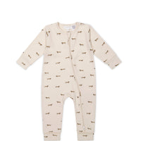 Organic Cotton Reese Zip Onepiece - Cosy Basil Cloud Childrens Onepiece from Jamie Kay NZ