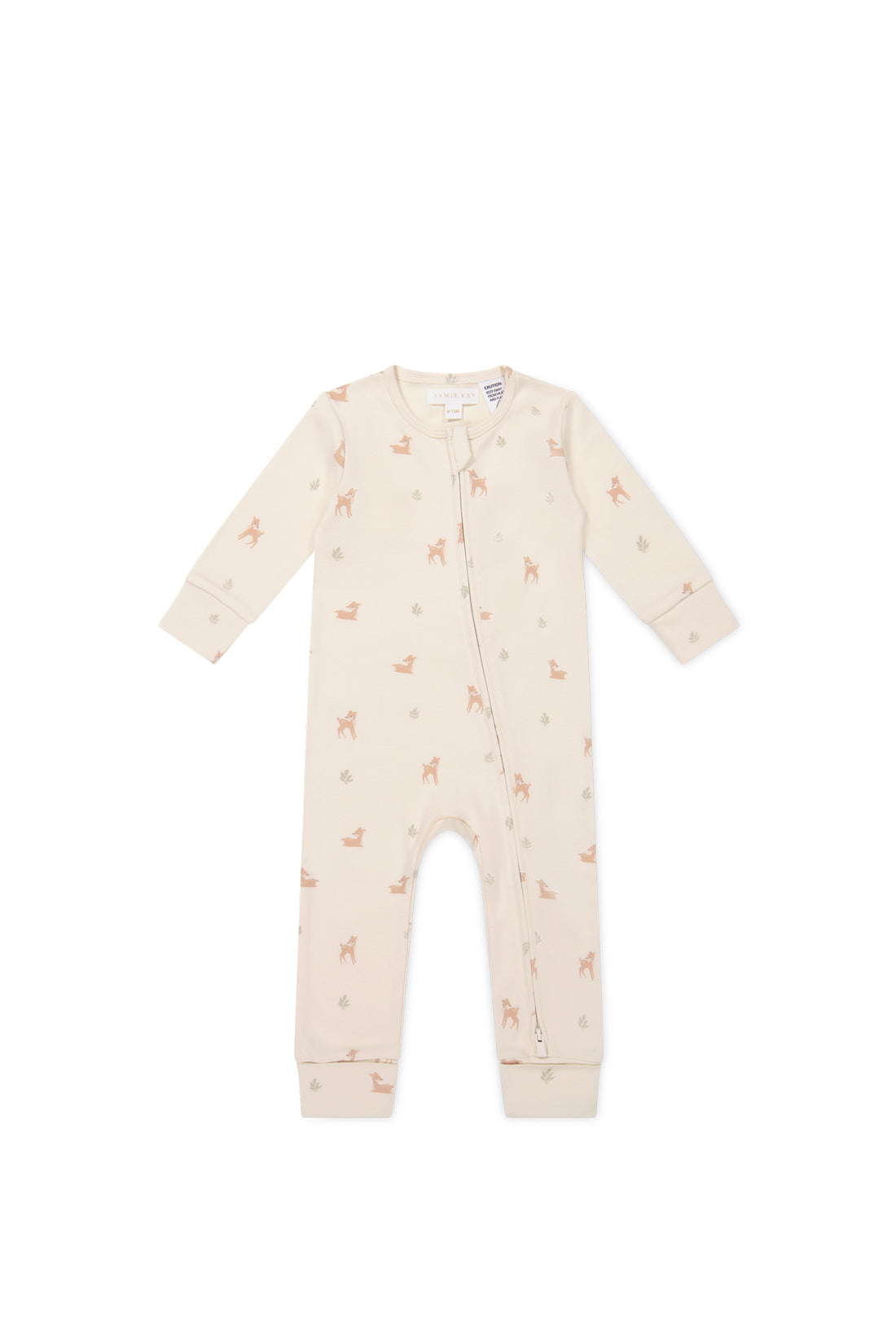 Organic Cotton Reese Zip Onepiece - Fable Deer Cloud Childrens Onepiece from Jamie Kay NZ