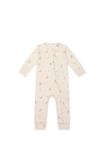 Organic Cotton Reese Zip Onepiece - Fable Deer Cloud Childrens Onepiece from Jamie Kay NZ