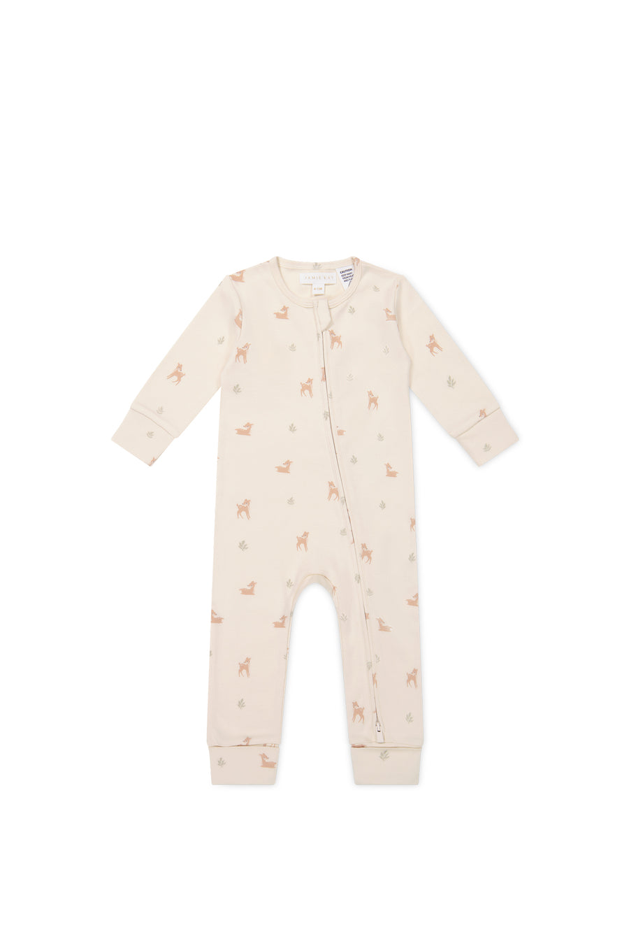 Organic Cotton Reese Zip Onepiece - Fable Deer Cloud Childrens Onepiece from Jamie Kay NZ