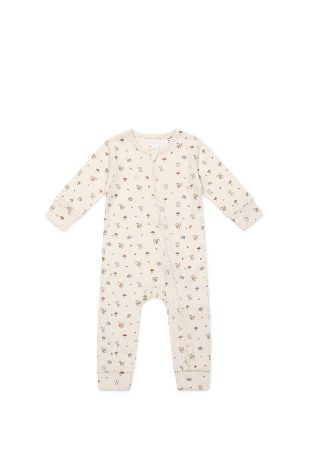 Organic Cotton Reese Zip Onepiece - Woodland Friends Childrens Onepiece from Jamie Kay NZ