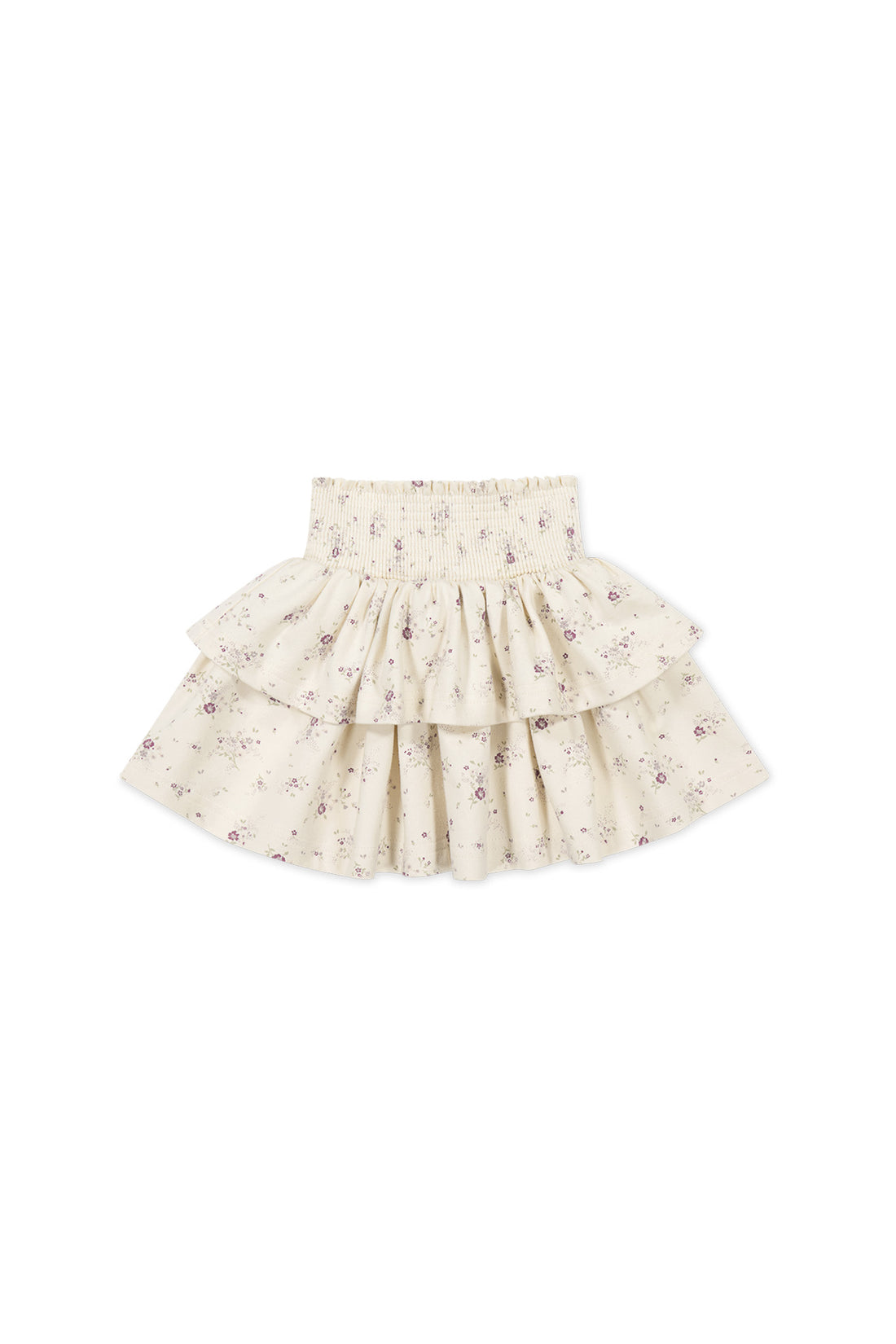 Organic Cotton Ruby Skirt - Sweet William Floral Natural Childrens Skirt from Jamie Kay NZ