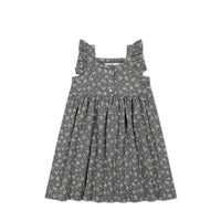 Organic Cotton Sienna Dress - Rosalie Floral Lava Childrens Dress from Jamie Kay NZ