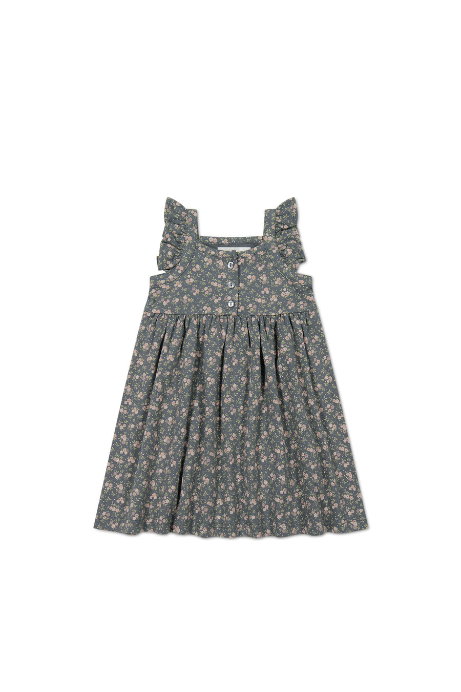 Organic Cotton Sienna Dress - Rosalie Floral Lava Childrens Dress from Jamie Kay NZ