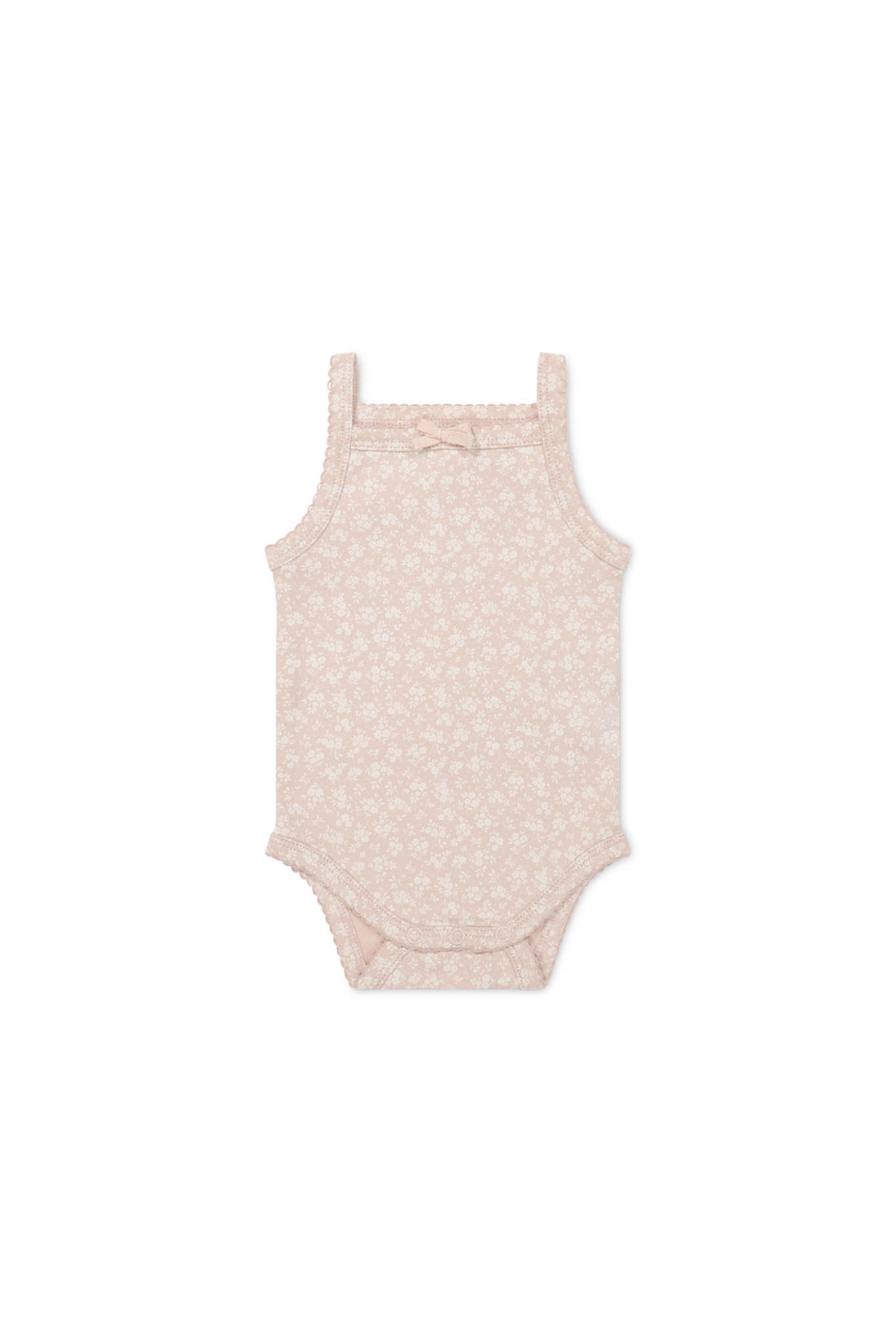 Organic Cotton Bridget Singlet Bodysuit - Rosalie Field Rose Childrens Bodysuit from Jamie Kay NZ