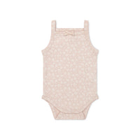 Organic Cotton Bridget Singlet Bodysuit - Rosalie Field Rose Childrens Bodysuit from Jamie Kay NZ