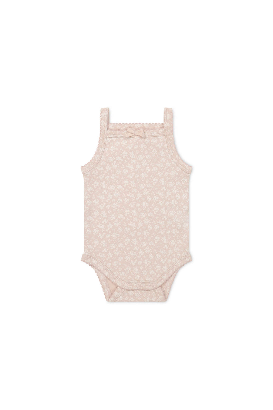 Organic Cotton Bridget Singlet Bodysuit - Rosalie Field Rose Childrens Bodysuit from Jamie Kay NZ