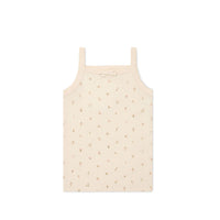 Organic Cotton Singlet - Ditsy Berry Rose Childrens Singlet from Jamie Kay NZ