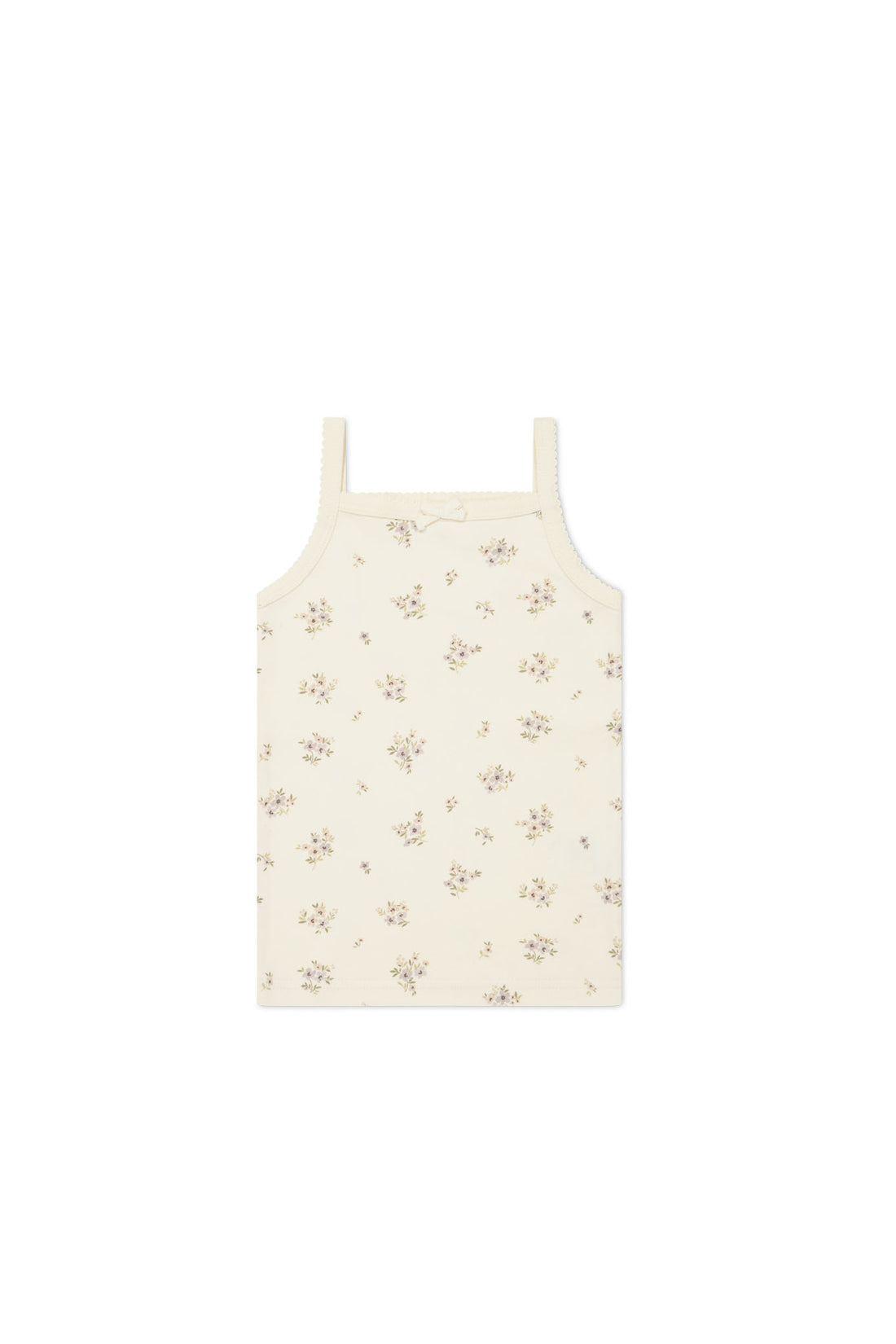 Organic Cotton Singlet - Goldie Bouquet Egret Childrens Singlet from Jamie Kay NZ