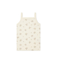 Organic Cotton Singlet - Goldie Bouquet Egret Childrens Singlet from Jamie Kay NZ