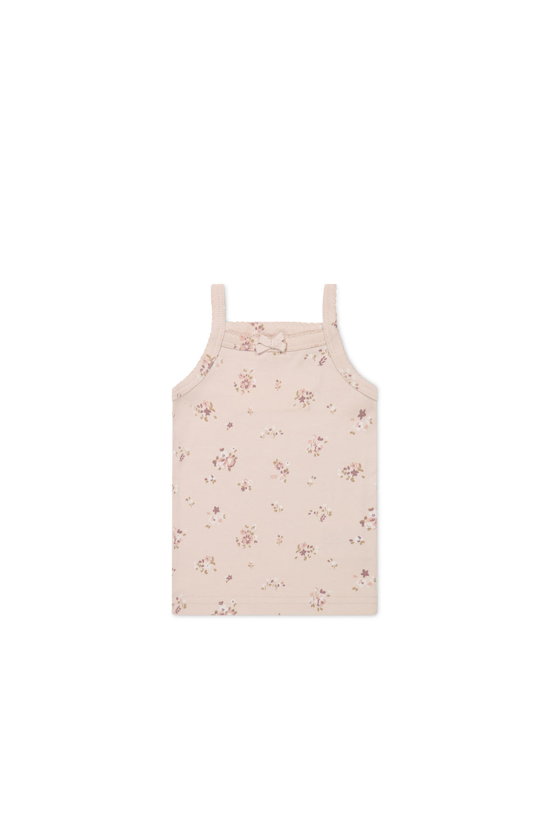 Organic Cotton Singlet - Petite Fleur Soft Peony Childrens Singlet from Jamie Kay NZ