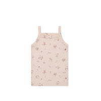 Organic Cotton Singlet - Petite Fleur Soft Peony Childrens Singlet from Jamie Kay NZ