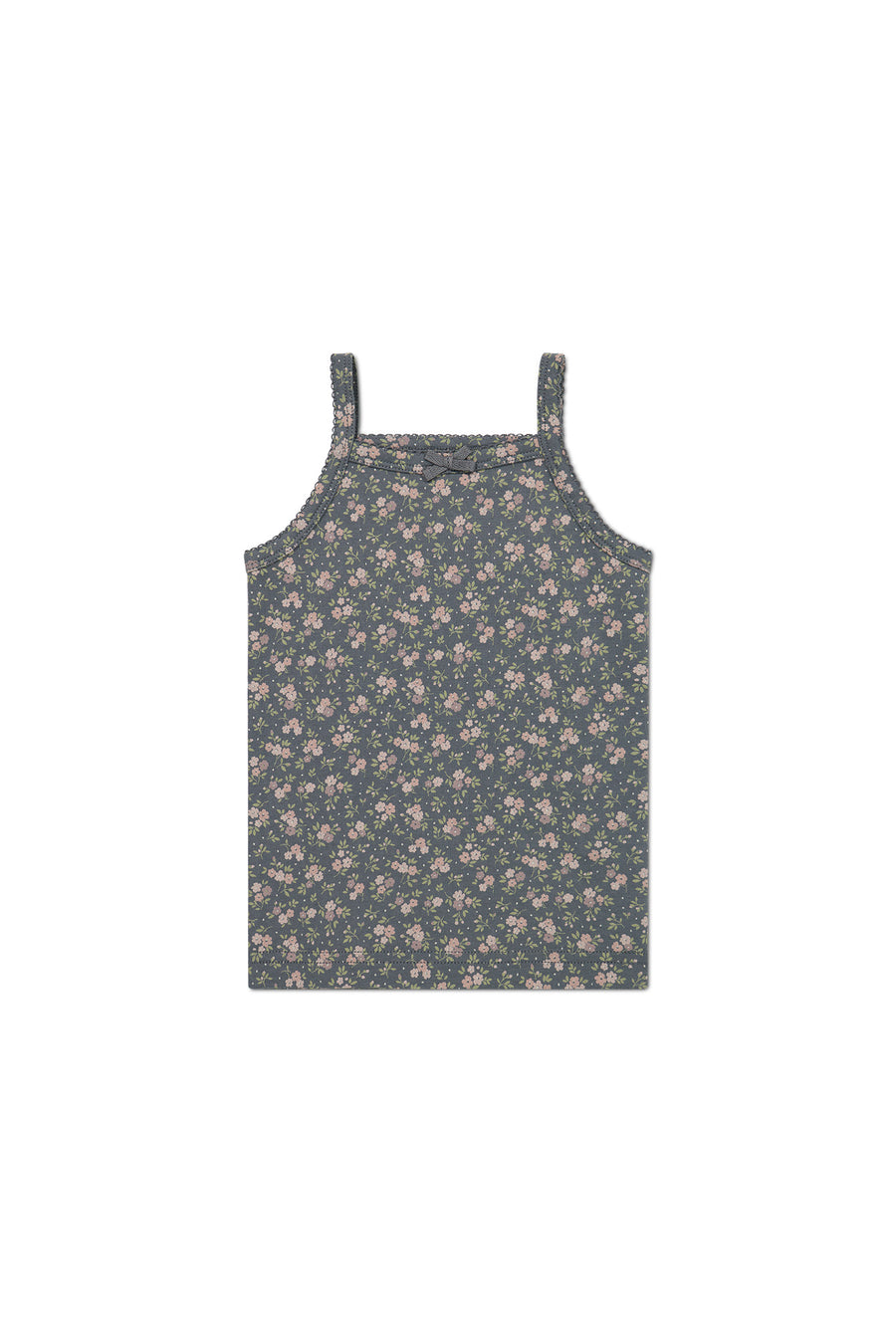 Organic Cotton Singlet - Rosalie Floral Lava Childrens Singlet from Jamie Kay NZ