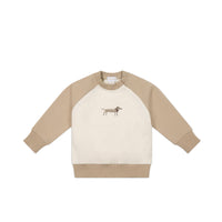 Organic Cotton Tao Sweatshirt - Cosy Basil Fawn Childrens Top from Jamie Kay NZ