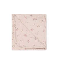 Organic Cotton Wrap Blanket - Petite Fleur Soft Peony Childrens Blanket from Jamie Kay NZ