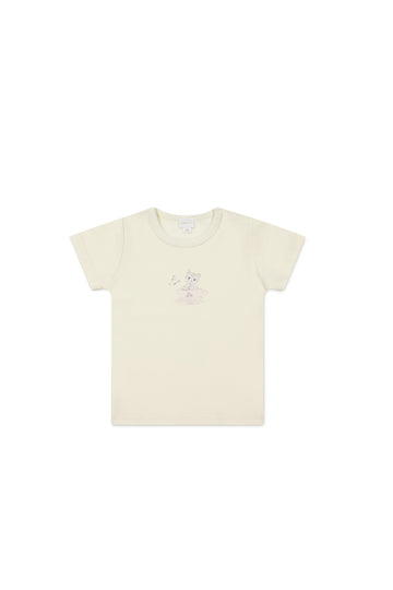 Pima Cotton Aude Oversized Tee - Parchment Moons Garden Childrens Top from Jamie Kay NZ