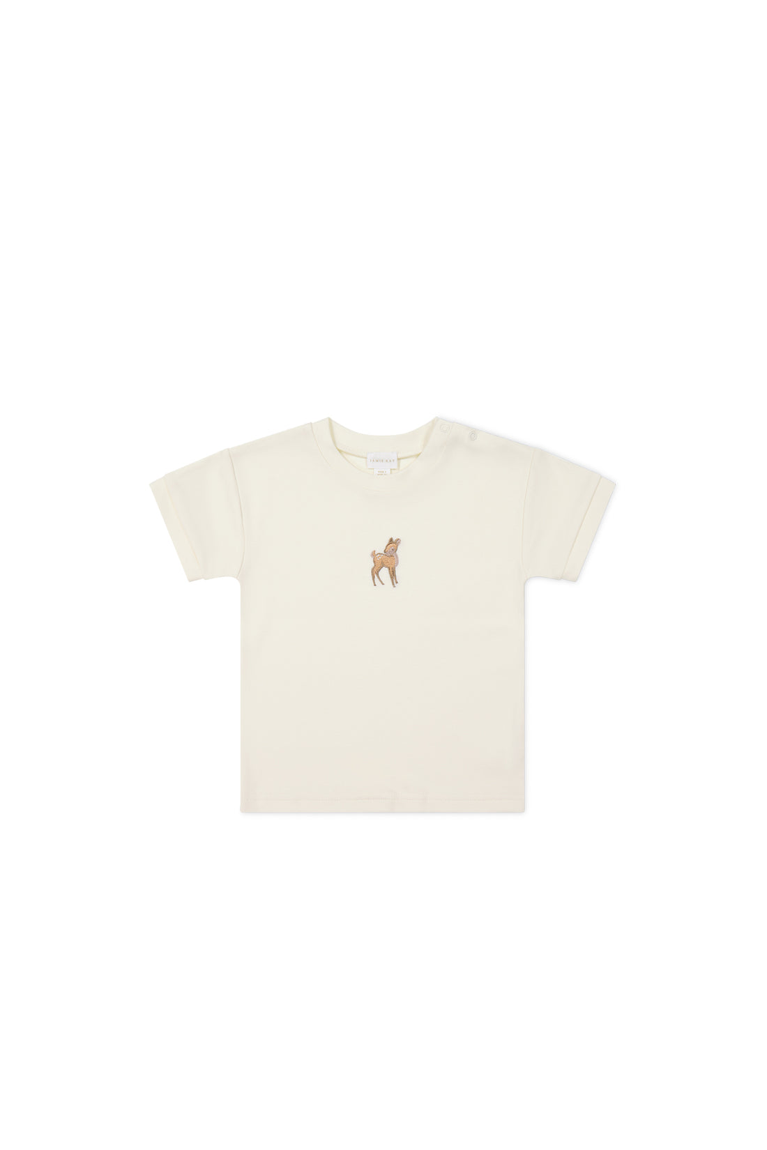 Pima Cotton Eddie T-Shirt - Fable Deer Cloud Childrens Top from Jamie Kay NZ