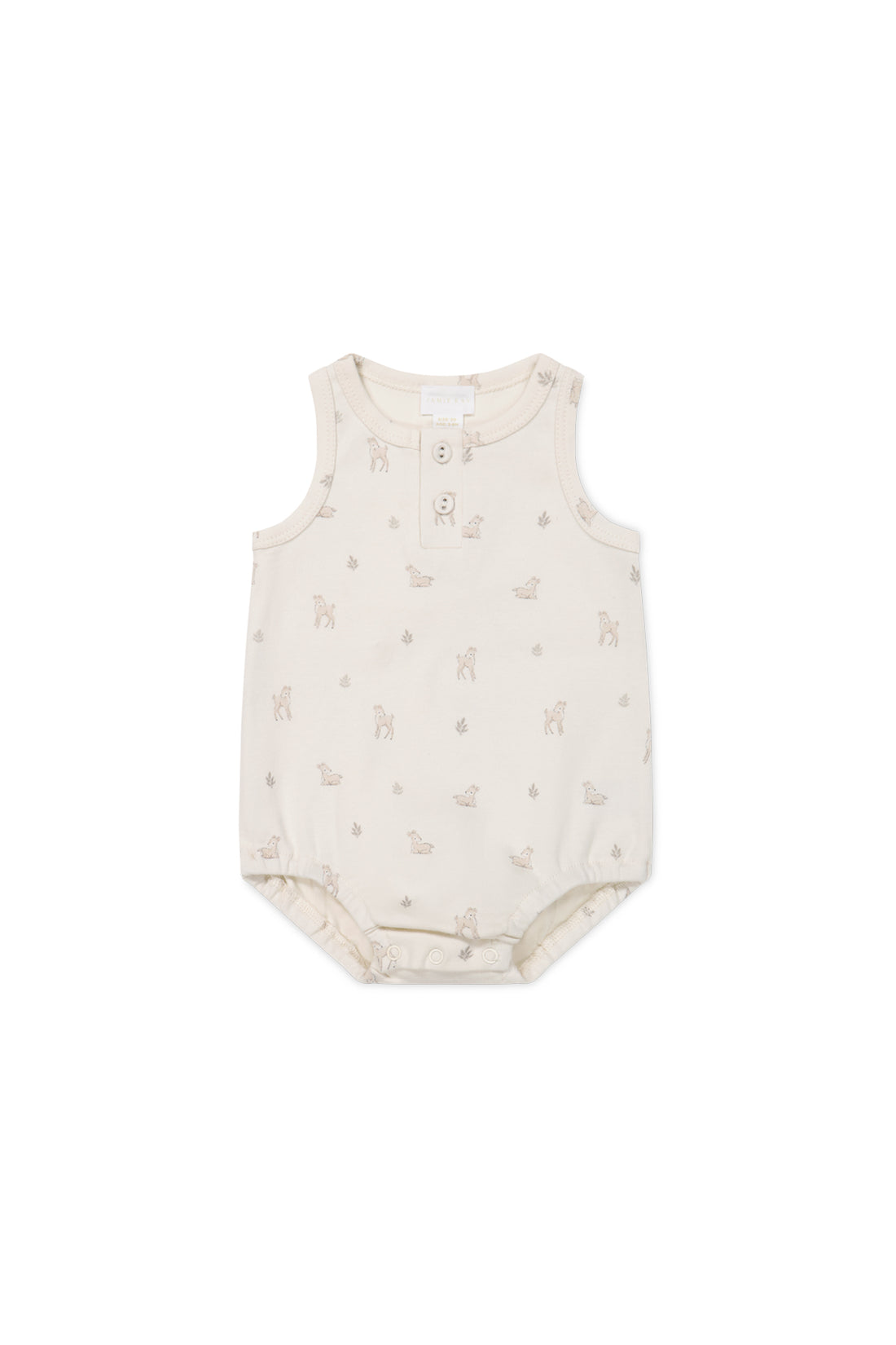 Pima Cotton Noah Playsuit - Fable Deer Cloud Childrens Playsuit from Jamie Kay NZ