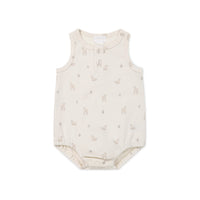 Pima Cotton Noah Playsuit - Fable Deer Cloud Childrens Playsuit from Jamie Kay NZ