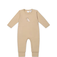 Rib Onepiece - Charlie the Dog Cashew Childrens Pyjama from Jamie Kay NZ