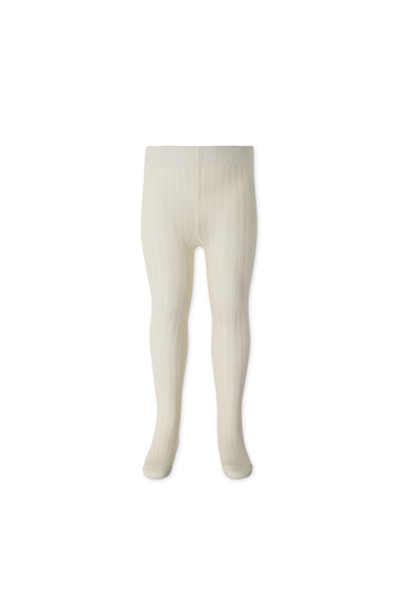 Ribbed Tights - Milk Childrens Tights from Jamie Kay NZ