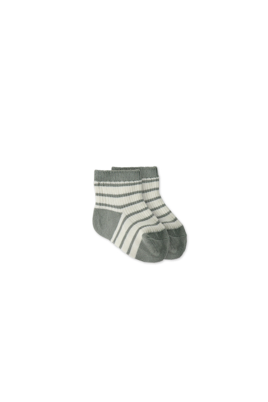 Rocco Stripe Crew Socks - Sage/Cloud Childrens Sock from Jamie Kay NZ