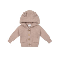 Sebastian Knitted Cardigan/Jacket - Dusky Rose Marle Childrens Cardigan from Jamie Kay NZ