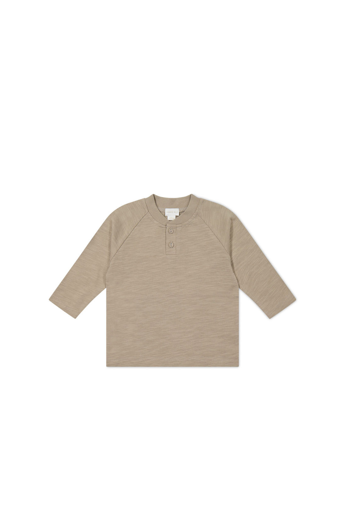 Slub Cotton Long Sleeve Weston Tee - Vintage Taupe Childrens Top from Jamie Kay NZ