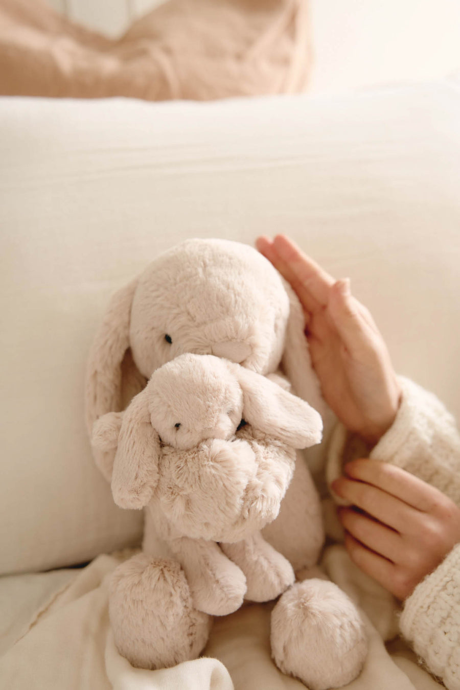 Snuggle Bunnies - Plush Frankie the Hugging Bunny - Brulee Childrens Toy from Jamie Kay NZ