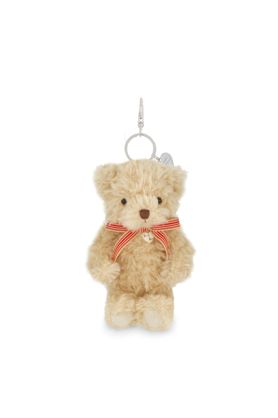 Snuggle Bunnies - Arthur Keyring - Arthur with Red Stripe Bow Childrens Toy from Jamie Kay NZ