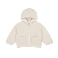 Tatum Recycled Polyester Sherpa Jacket - Natural Childrens Jacket from Jamie Kay NZ