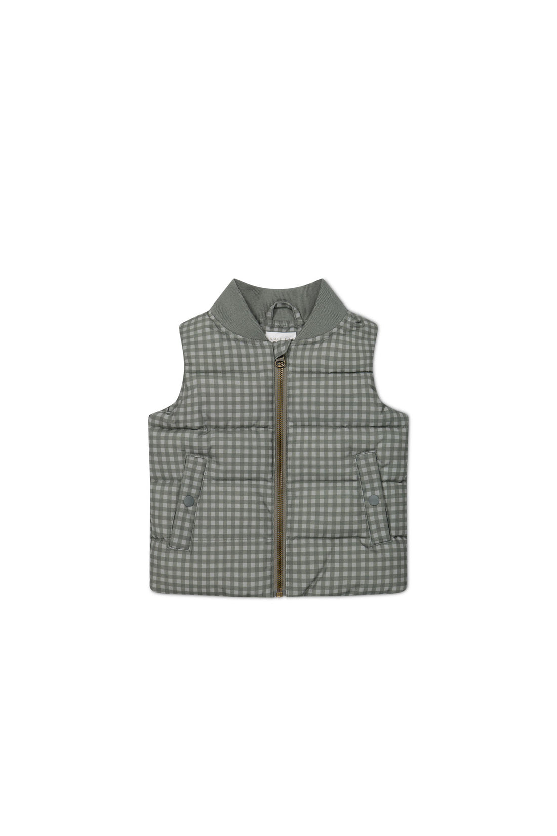 Taylor Vest - Mini Gingham Milford Sound Childrens Vest from Jamie Kay NZ