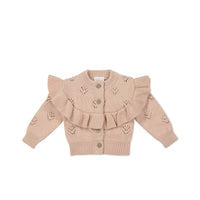 Tilly Cardigan - Dusky Rose Childrens Cardigan from Jamie Kay NZ