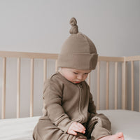Organic Cotton Modal Marley Beanie - Pecan Childrens Hat from Jamie Kay NZ