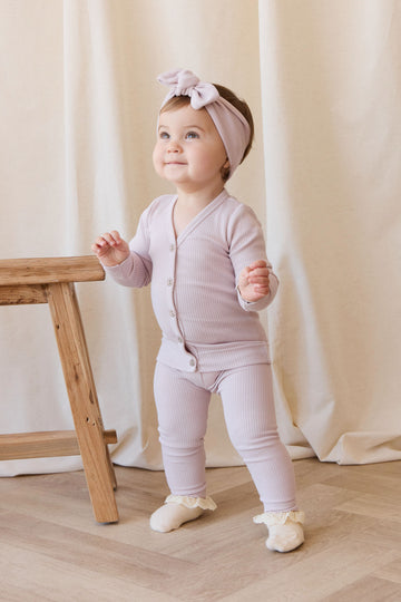 Organic Cotton Modal Cardigan - Violet Tint Childrens Cardigan from Jamie Kay NZ