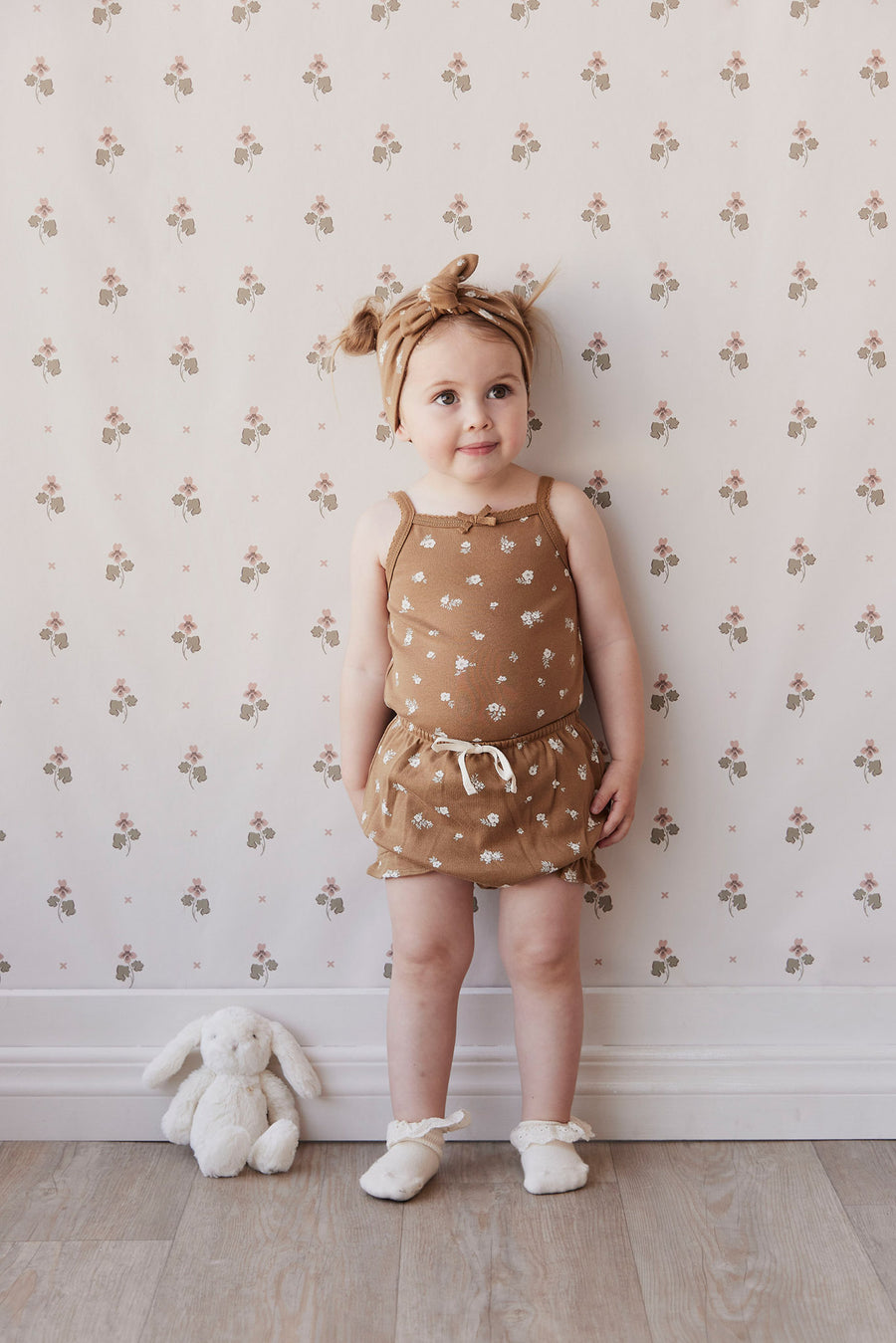 Organic Cotton Frill Bloomer - Polly Bronze Childrens Bloomer from Jamie Kay NZ