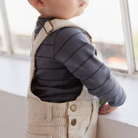 Casey Cotton Twill Short Overall - Balm/Cloud Stripe Childrens Overall from Jamie Kay NZ