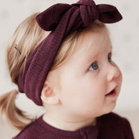 Organic Cotton Modal Headband - Sugar Plum Marle Childrens Headband from Jamie Kay NZ